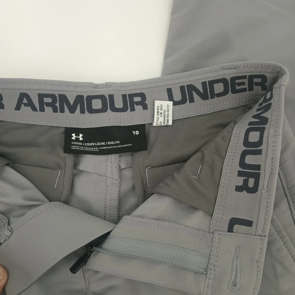 Under Armour Boys Gray Loose Golf Pants Performance Trousers 1290353 Size 10